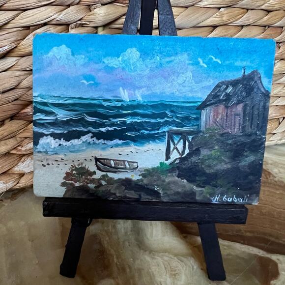 4” hand painted picture & aisle - Picture 2 of 6